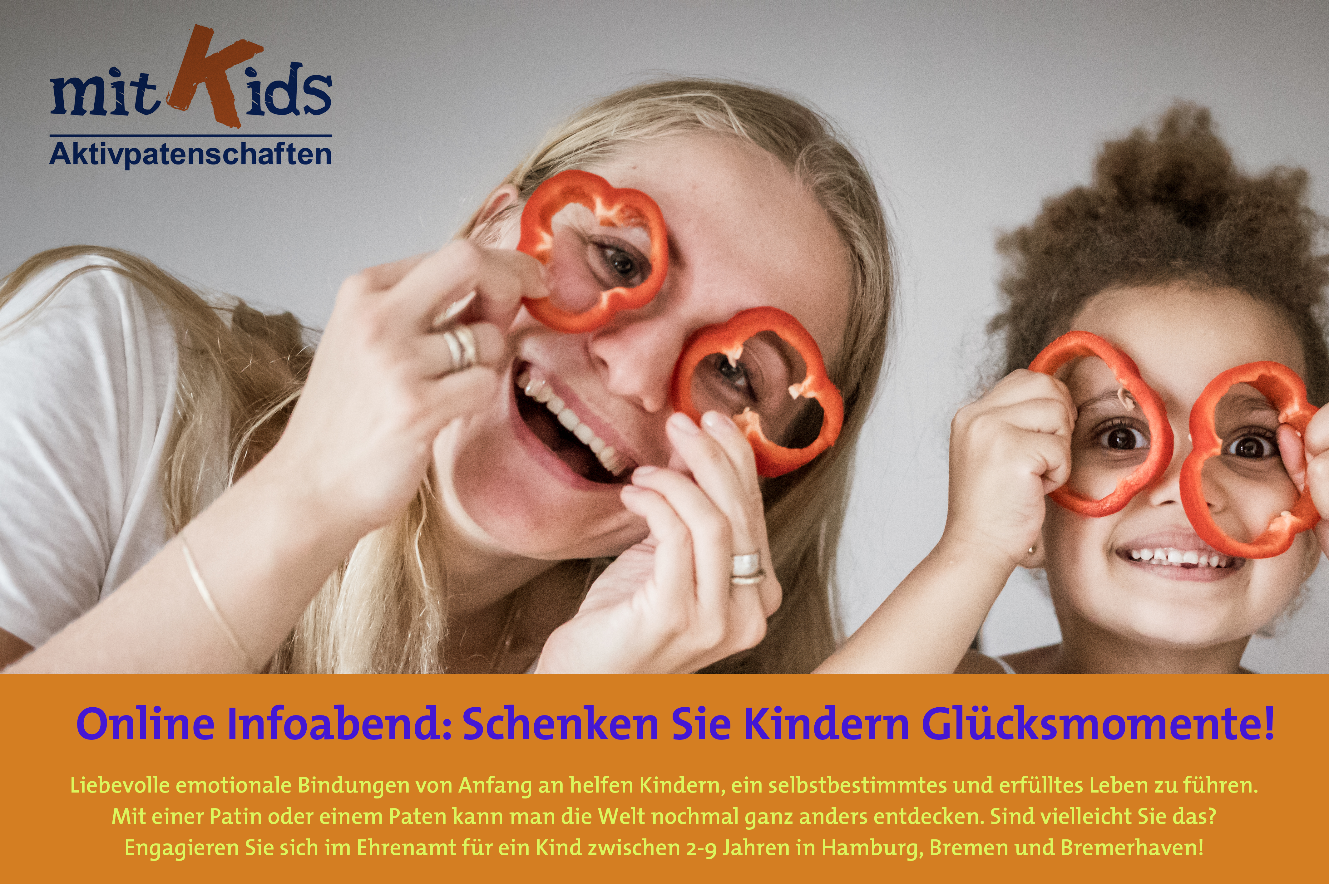 Online Infoabend im Zoom – Patinnen und Paten für mitKids Aktivpatenschaften gesucht für Kinder in Hamburg, Bremen und Bremerhaven